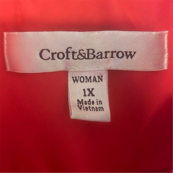 Croft & Barrow Women's 1X Pink Quilted Vest Casual Travel Fall Winter - Picture 9 of 12